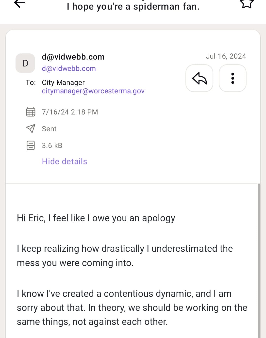 I hope you're a spiderman fan.