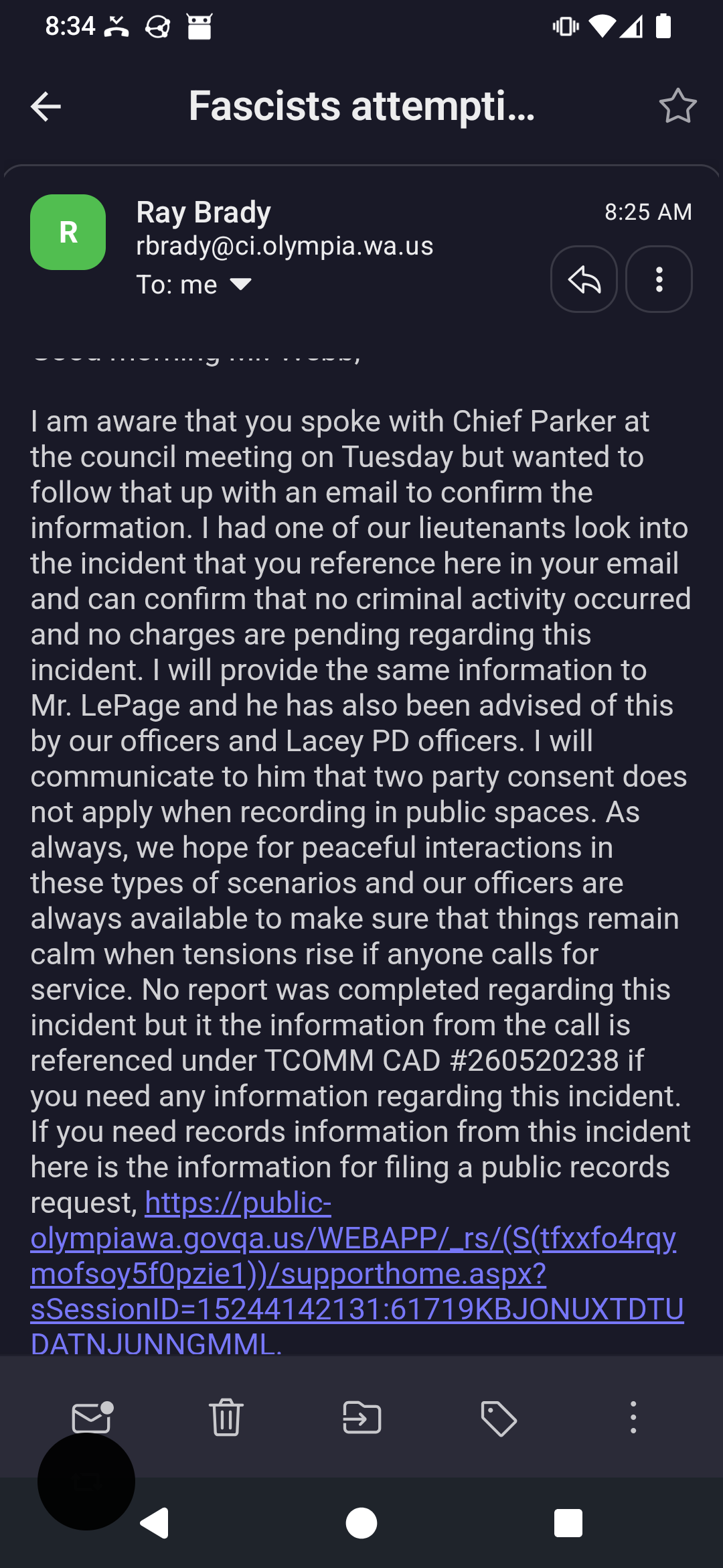 Good morning Deputy Chief,